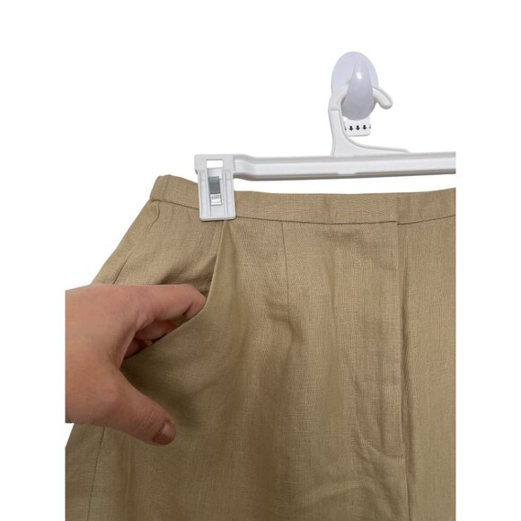 NWT Laura Ashley Summer Gold Latte Chino Pants Linen Trousers - Picture 3 of 9